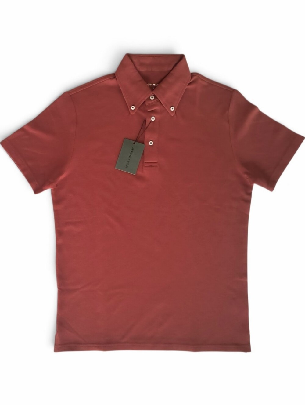 Spier & Mackay Rust Short Sleeve Button Down Collar Polo Size Small